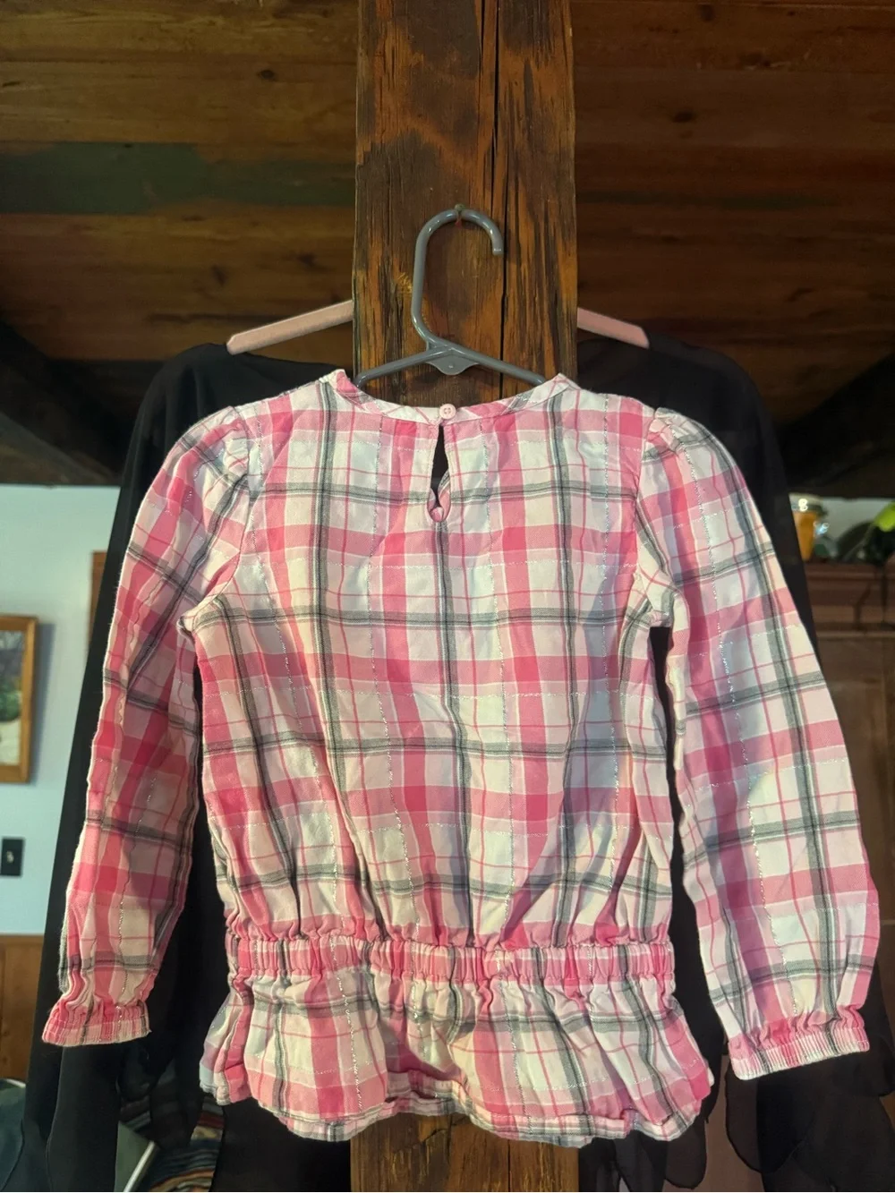 Gymboree Pink Plaid Ruffle Peplum Top